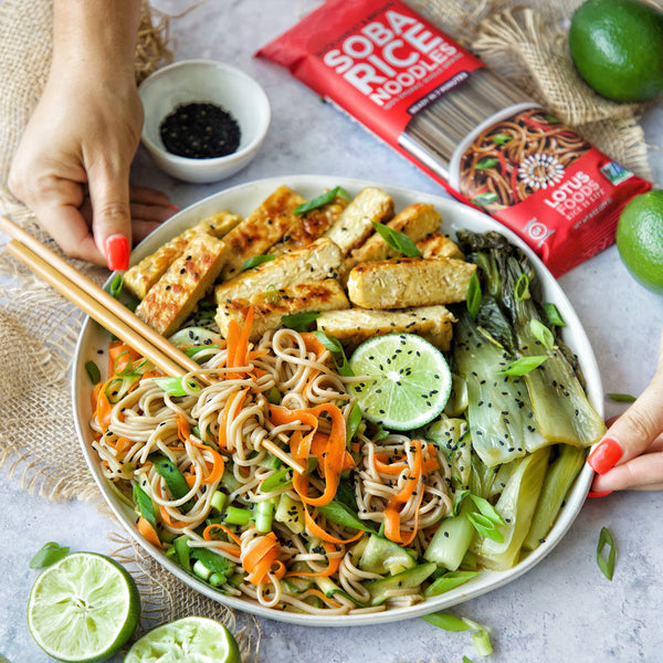 Cold Soba Noodle Salad with Veggies & Tempeh
