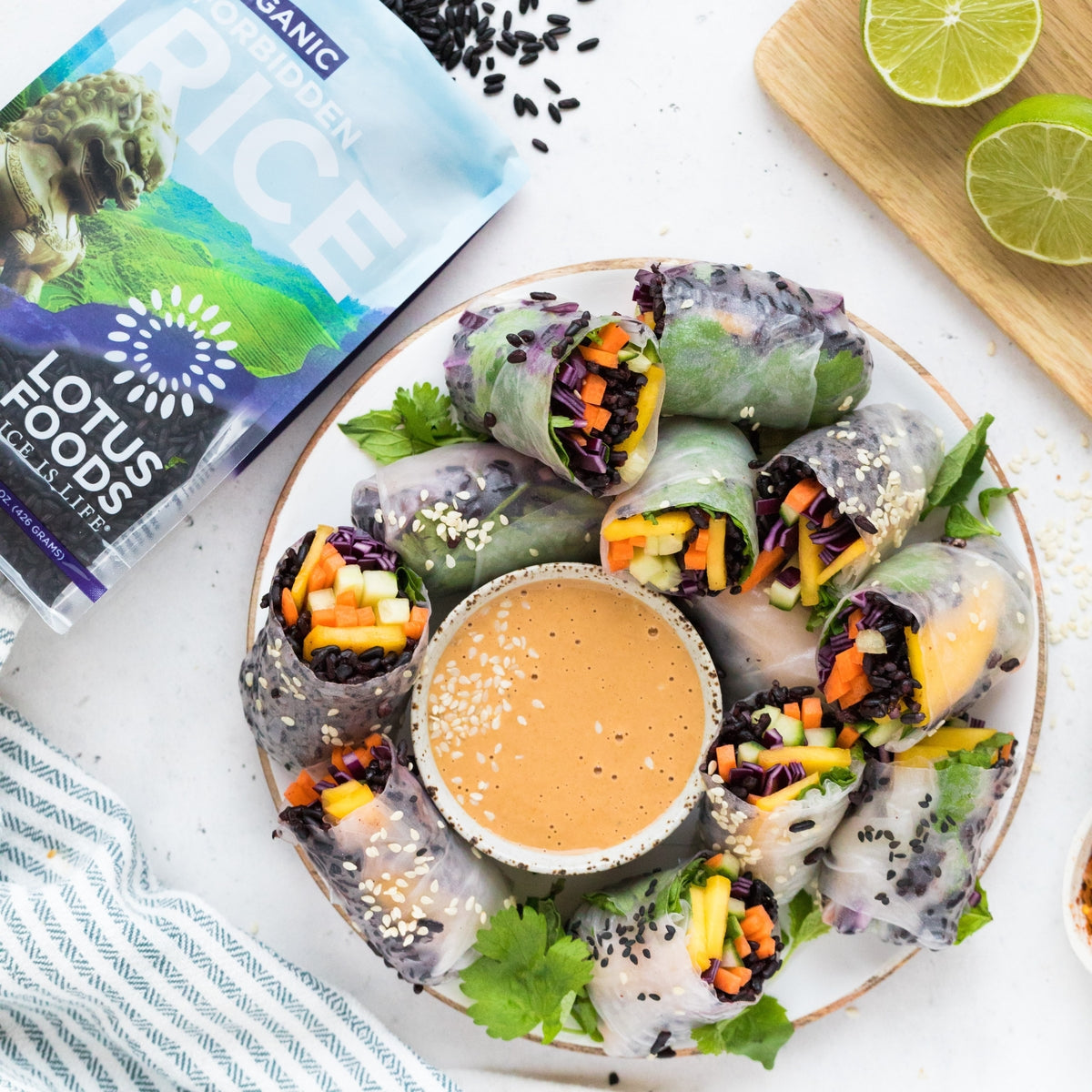 Forbidden® Rice Summer Rolls – Lotus Foods