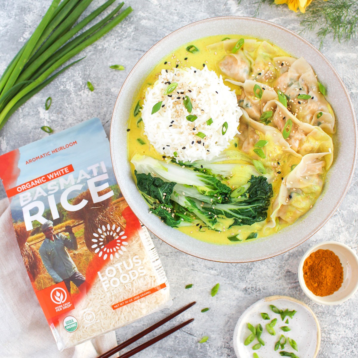 Yellow Coconut Curry with Dumplings – Lotus Foods