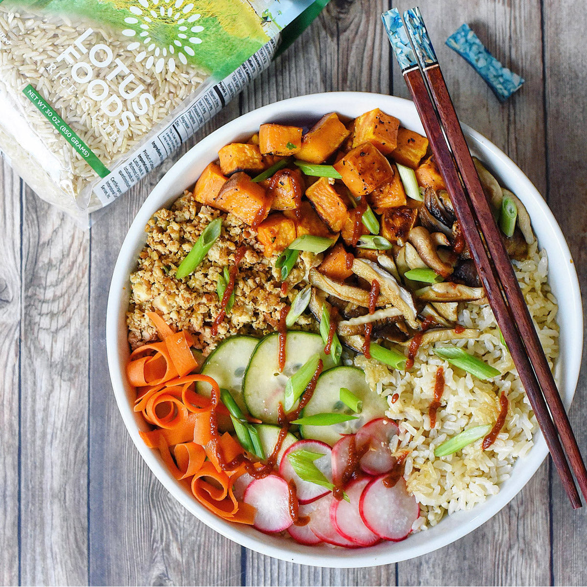 Tofu & Pickled Veggies Rice Bowl – Lotus Foods