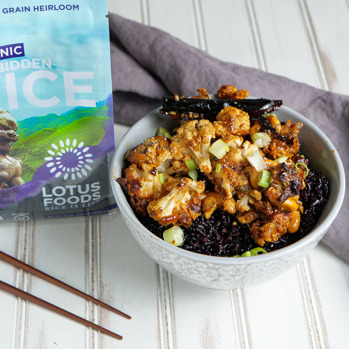 Spicy Cashew & Garlic Cauliflower – Lotus Foods