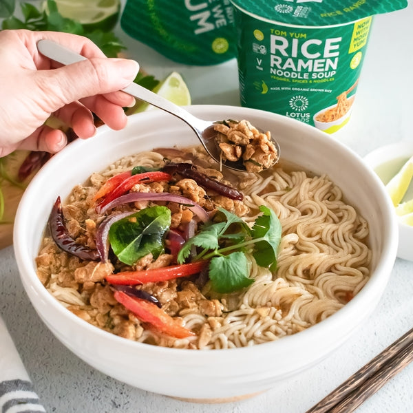 Spicy Tempeh Stir Fry with Ramen Soup