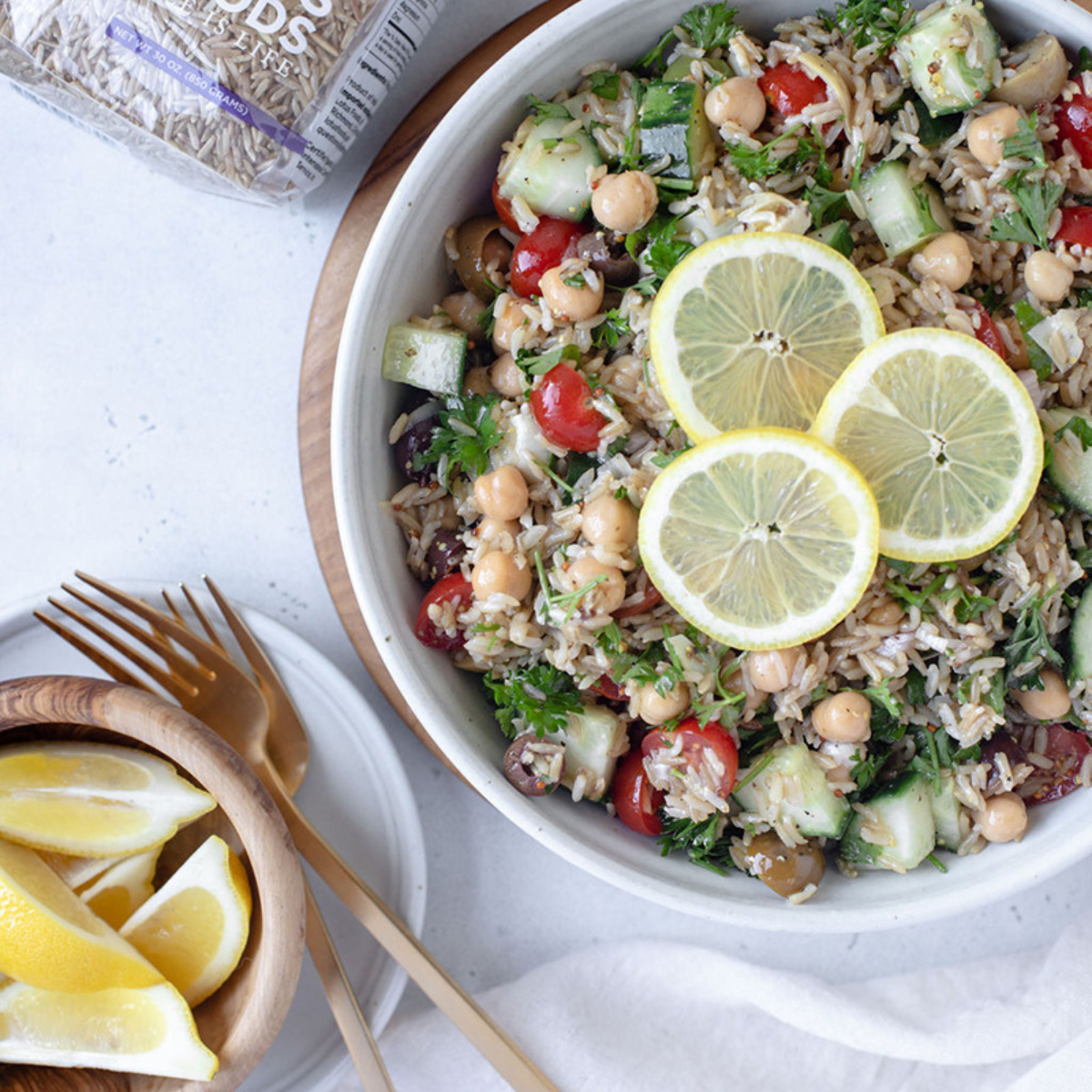 Tangy Veggie & Brown Rice Salad – Lotus Foods