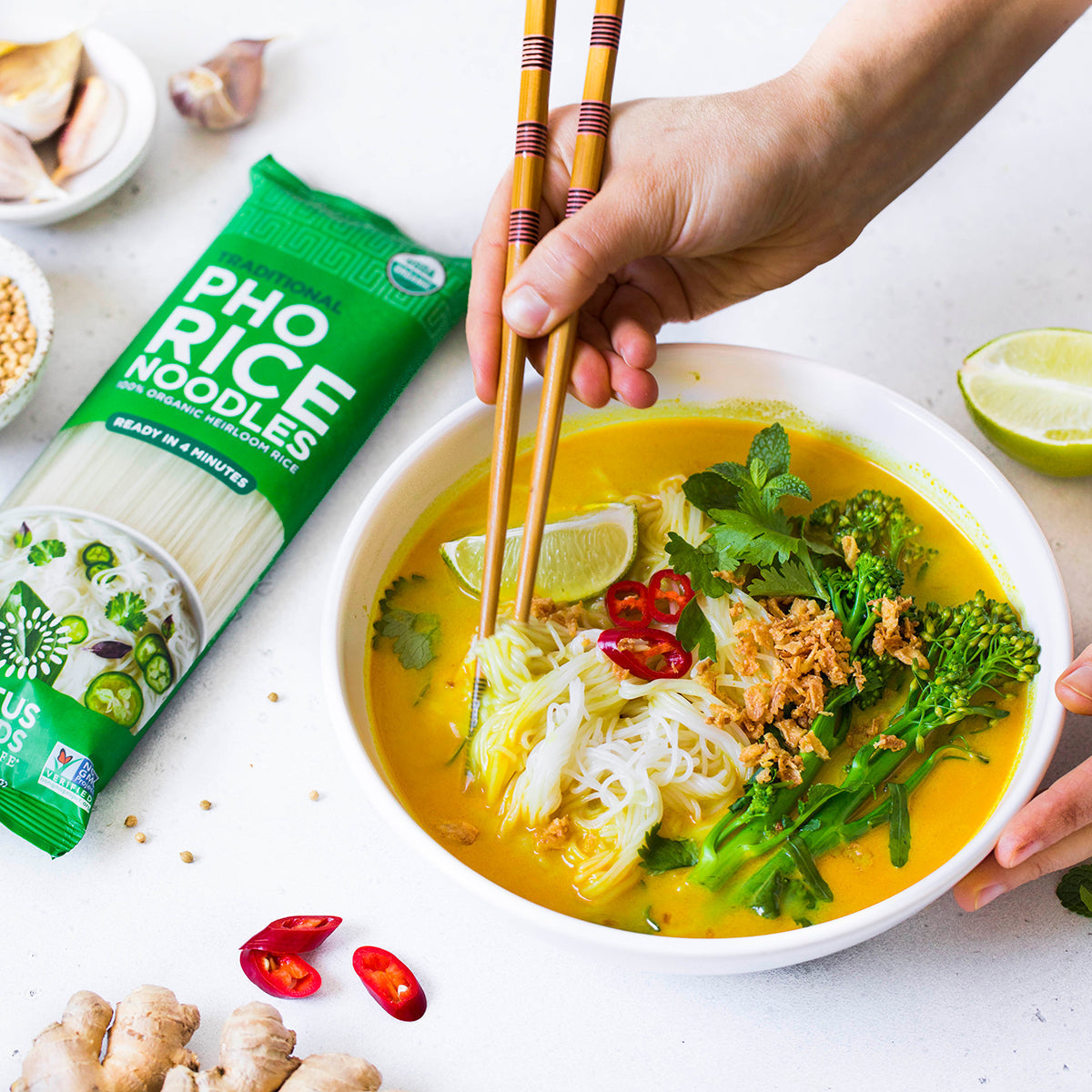 Spicy Coconut Noodle Soup – Lotus Foods