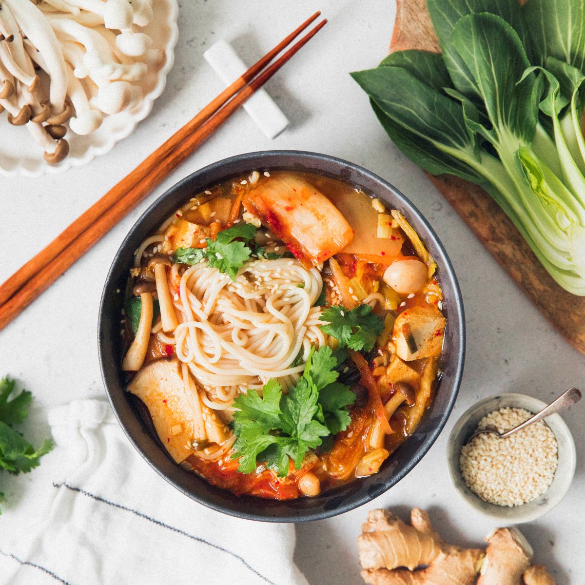 Kimchi Udon Noodle Soup – Lotus Foods
