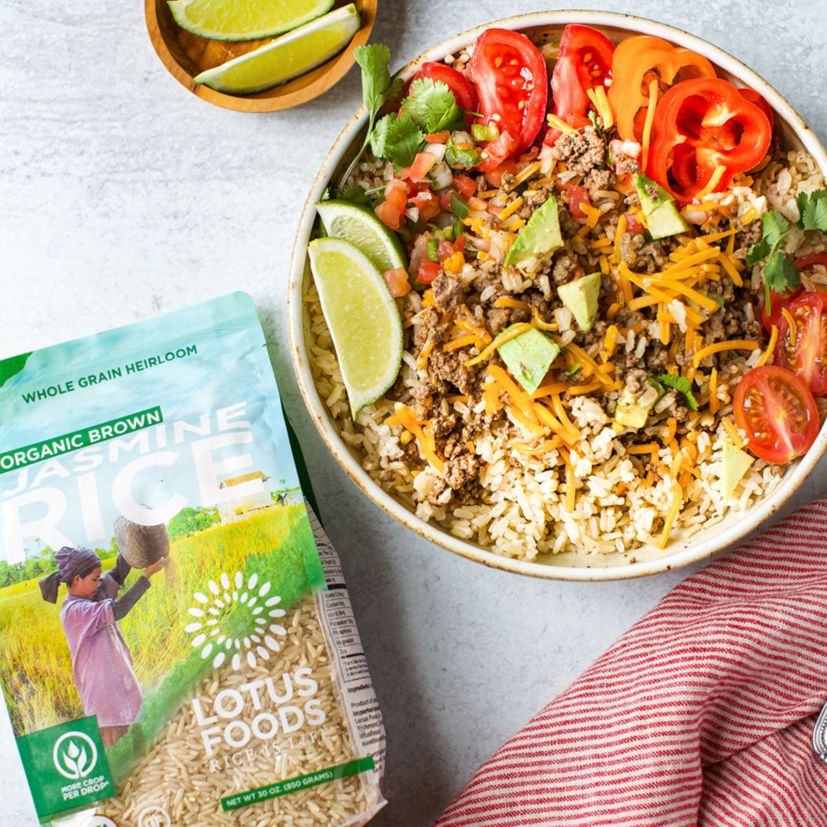 Beef Taco Bowls – Lotus Foods