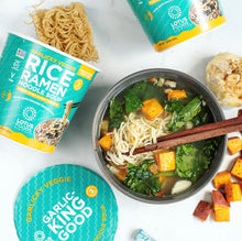 Load image into Gallery viewer, Garlicky Veggie Rice Ramen Noodle Soup with Freeze-Dried Chunky Veggies