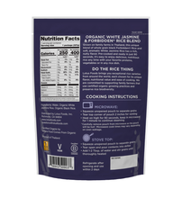 Load image into Gallery viewer, Organic White Jasmine & Forbidden® Rice Blend Heat & Eat Pouch