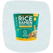 Load image into Gallery viewer, Garlicky Veggie Rice Ramen Noodle Soup with Freeze-Dried Chunky Veggies