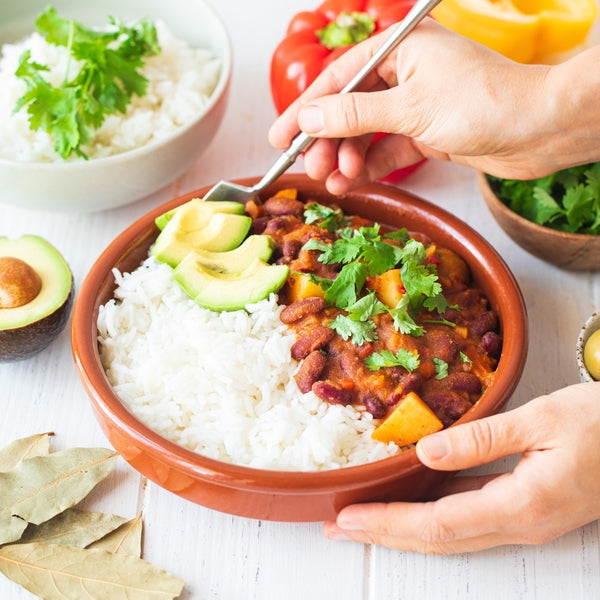 Habichuelas Guisadas Con Arroz Blanco