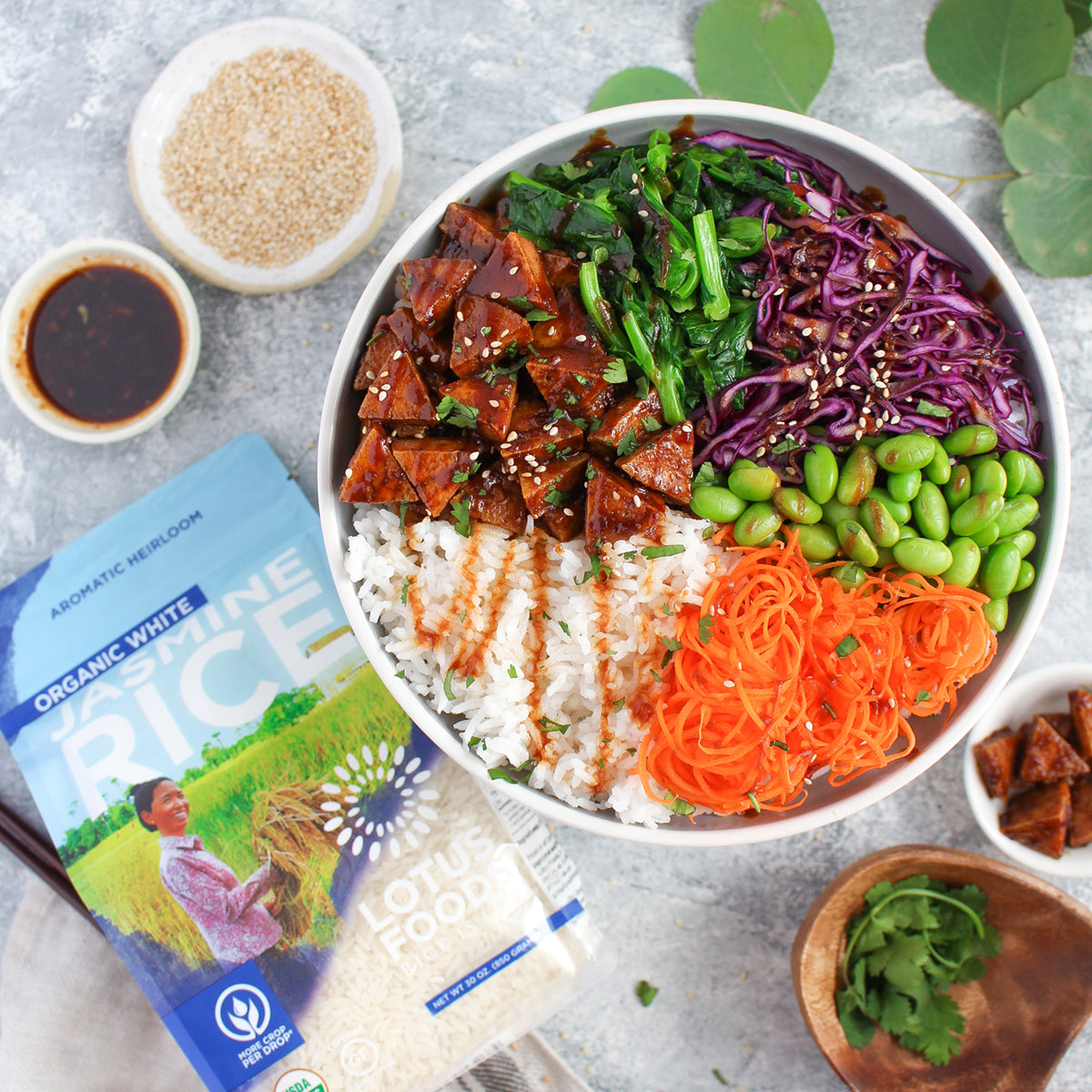 Sticky Hoisin Tofu & Rice Bowl Lotus Foods