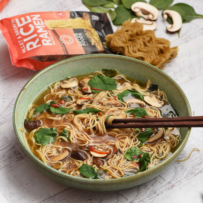 Ramen Soup with Mushrooms & Spinach