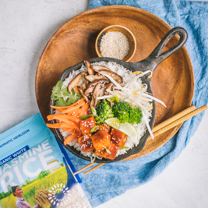 Spicy Tofu & Veggies Rice Skillet