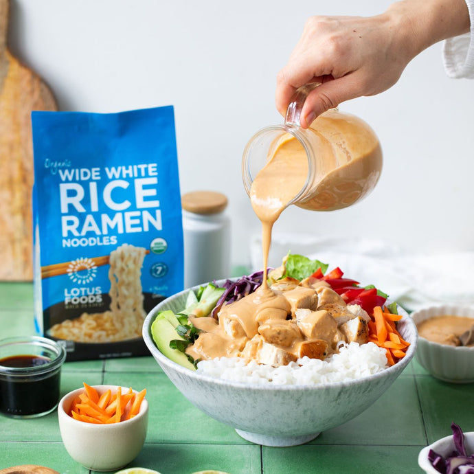 Peanut Chicken Spring Roll Bowls