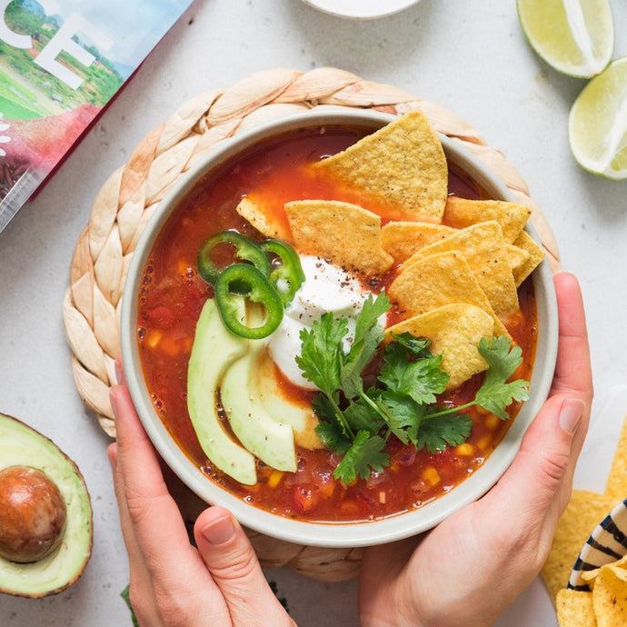 Tortilla Soup with Red Rice