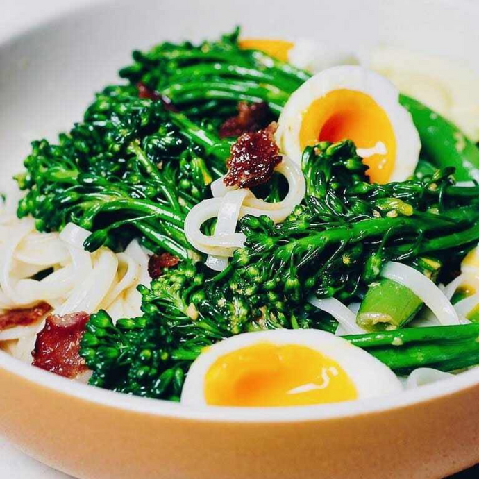 Broccolini Noodle Salad with Asian Sesame Ginger Salad Dressing