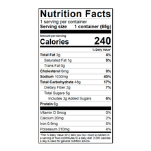 Load image into Gallery viewer, Nutrition facts label for a product with serving size and calorie information.
