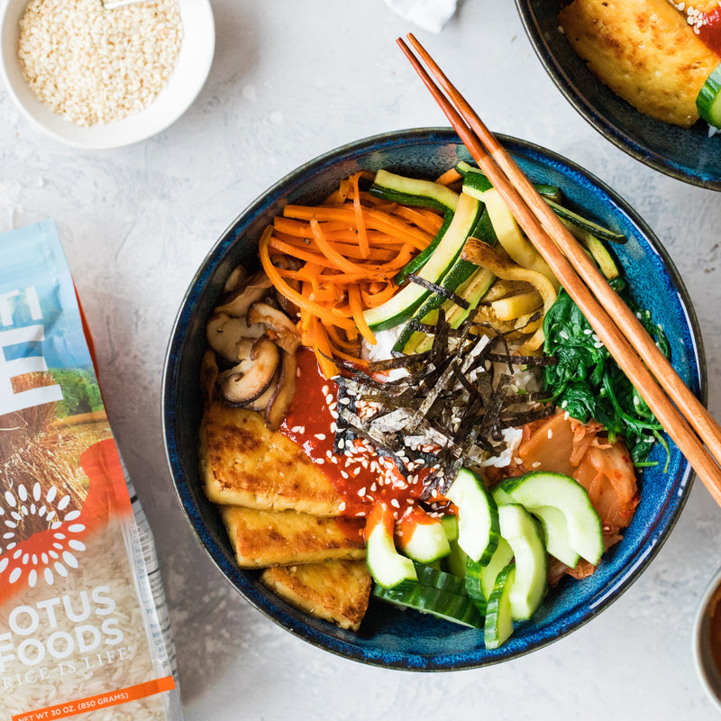 Veggie Loaded Rice Bowl with Tofu – Lotus Foods