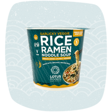 Load image into Gallery viewer, Garlicky Veggie Rice Ramen Noodle Soup with Freeze-Dried Chunky Veggies
