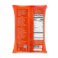 Load image into Gallery viewer, Back view of Lotus Foods Millet &amp; Brown Rice Ramen with Red Miso Soup with text and nutrition facts on an orange background
