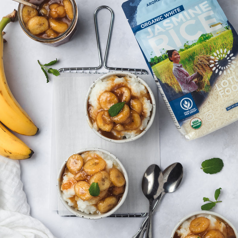 Bananas Foster Rice Pudding โ Lotus Foods